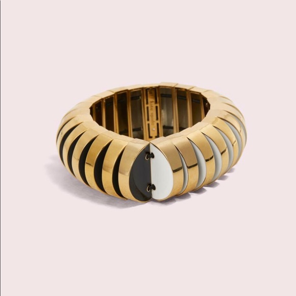 LARGE SLICED SCALLOPS METAL STRETCH BRACELET - Picture 2 of 6